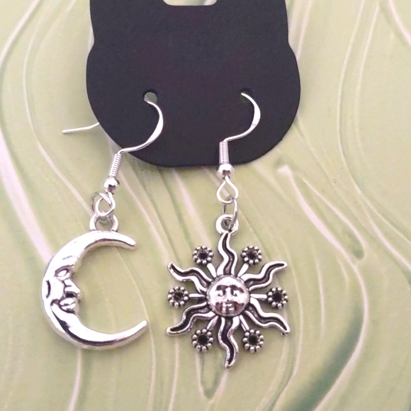 Sun and Moon Earrings - Picture 2 of 4